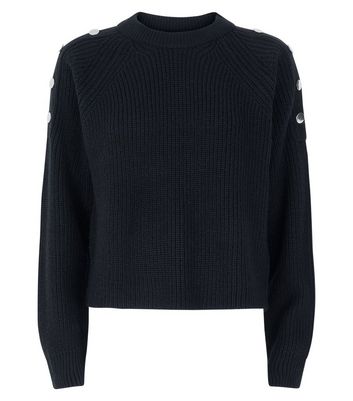 Schwarzer pullover mit knöpfen Outlet